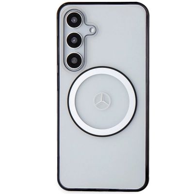 3. Mercedes gedrucktes Logo MagSafe-Hülle für Samsung Galaxy S24 – transparent