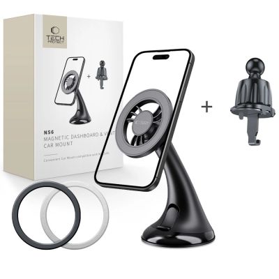 Tech-Protect N56 Kfz-Halterung für Armaturenbrett, Windschutzscheibe oder Lüftungsschlitze, Schwarz