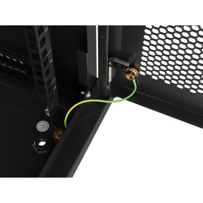 10. Wandregalschrank 19" 12U 600X450 SCHWARZ PERFORIERT TÜR LANBERG (FLAT PACK)