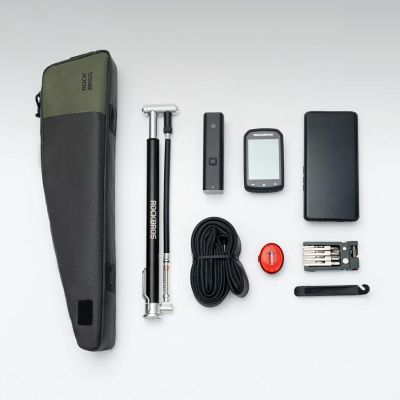 3. Rockbros DB005 Oberrohr-Fahrradtasche 0,9 l – Schwarz und Grün