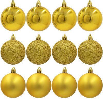 13. Dekorative Plastikkugel-Tresore, 12 Stück, 60 mm, Gold