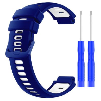 Silikonarmband für Garmin G02 – marineblau und weiß