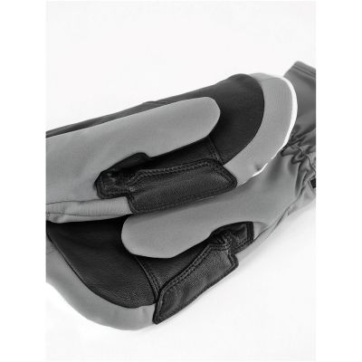 VIKING Norvika Mitten Ski Lady Damen-Skihandschuhe, grau mit weißem Leder, Größe 8