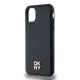 6. DKNY MagSafe-Hülle aus Leder mit Monogrammmuster und Metalllogo für iPhone 11 / Xr – Schwarz