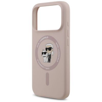 6. Karl Lagerfeld Silikon Karl&Choupette Ring MagSafe Case für iPhone 17 Pro - Pink