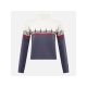 6. ROSSIGNOL W PATTERNED TN SWEATER blauer Damenpullover