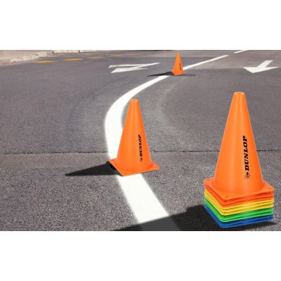 12. Set mit Trainingskegeln, 23 cm hoch, 10 Stück, Dunlop