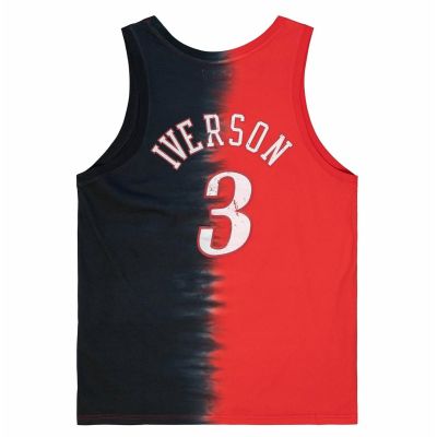 2. Mitchell & Ness NBA Philadelphia 76ers Allen Iverson Tanktop aus Baumwolle mit Batikmuster - TTNK3206-P76YYAIVRDBK