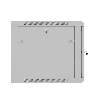 5. LANBERG Wandregalschrank 19" 9U 600x600 GRAU PERFORATIONSTÜREN (Flachverpackung)