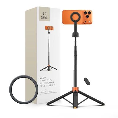 Tech-Protect L10S Bluetooth-Selfie-Stick-Stativ – Schwarz und Orange