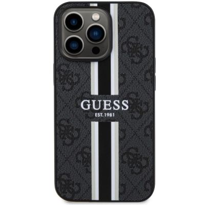 3. Guess GUHMP13LP4RPSK iPhone 13 Pro / 13 6,1" schwarz/schwarzes Hardcase 4G bedruckte Streifen MagSafe