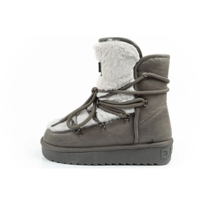 2. D.Franklin Damen Winter Schneestiefel, modisches Fellfutter, grau