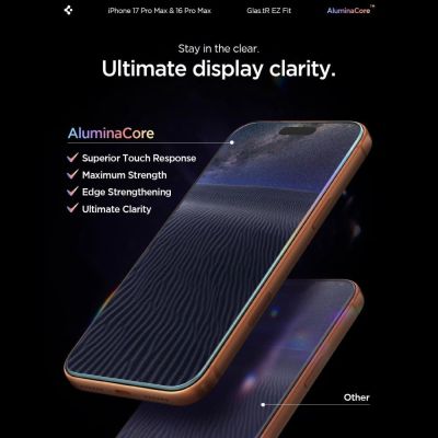 5. Spigen Glas.tR EZ Fit Tempered Glass für iPhone 16 Pro Max / 17 Pro Max - 2 Stk.