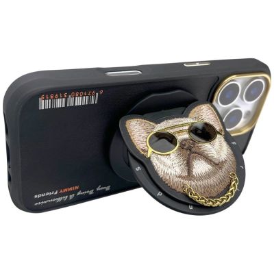 4. Nimmy Glasses Cool Dog MagSafe Case für iPhone 16 Pro - Schwarz