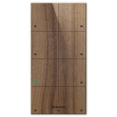 Grenton-Touchpanel / 8 Touchfelder / TF-Bus / dunkle Holzfront