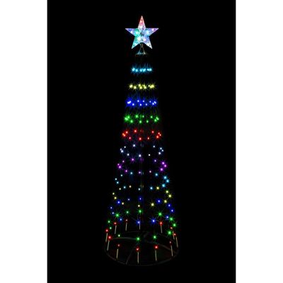 14. DEKORATIVER WEIHNACHTSBAUM 154 LED RGB 150 CM SCHWARZ