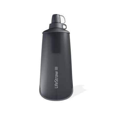 Lifestraw Peak Series Flex Quetschflasche 1L Filterflasche - Dunkelgrau