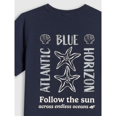 6. Lässiges Damen-T-Shirt mit Print, Größe 4F 4FRSS26TTSHF4021-31S