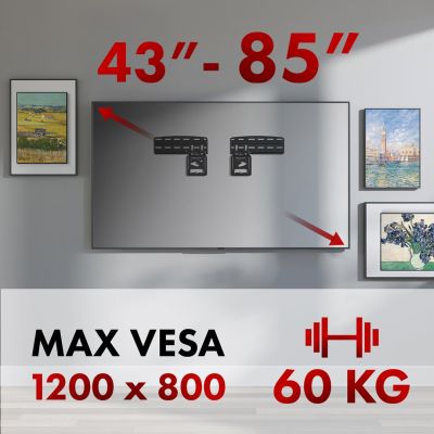 12. Maclean TV-Halterung, kompatibel mit Samsung QLED-Fernsehern, 43"-85", max. 60 kg, MC-806 N