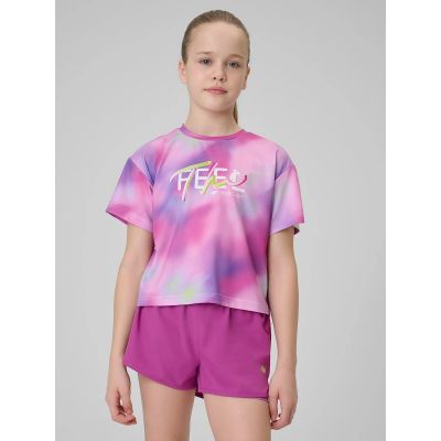 Schnelltrocknendes Sport-T-Shirt für Mädchen 4F 4FJRSS26TFTSF2394-90A