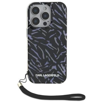 2. Karl Lagerfeld Zebra mit Kordelhülle für iPhone 16 Pro Max – Lila