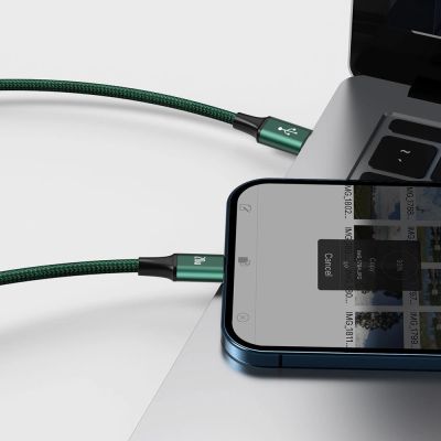 9. Baseus Rapid Series 3in1 USB-C – USB-C/ Lightning /Micro-USB-Kabel 20 W PD 1,5 m – grün