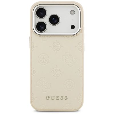 3. Guess Peony Hot Stamp Script MagSafe Hülle für iPhone 17 Pro - Beige