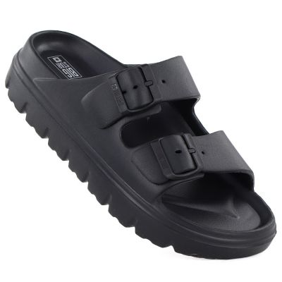 Schwarze Damen-Schwimm-Flip-Flops Big Star TT274A051 mit Schnallen