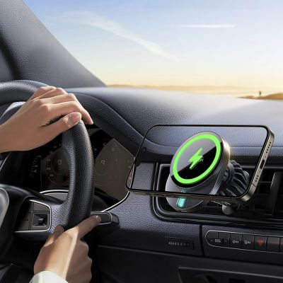 10. Joyroom JR-ZS409 Magnethalter mit 15W induktivem Ladegerät für Auto-Lüftungsschlitze – Schwarz
