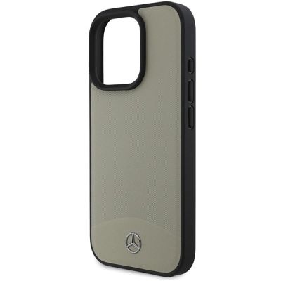 6. Mercedes MB MagSafe-Hülle aus strukturiertem und glattem Leder für iPhone 16 Pro Max – Beige