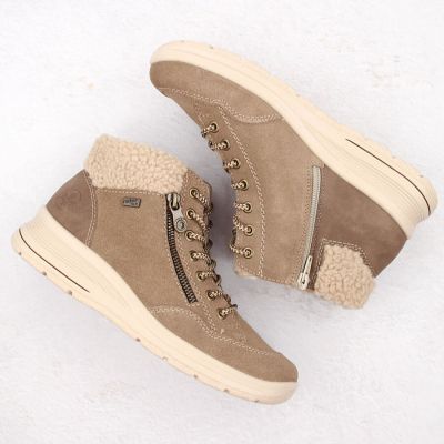 3. Beige Damen-Lederboots, wasserdicht – Rieker L7701-24