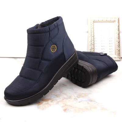 5. News W EVE437B marineblaue Schneestiefel mit Keilabsatz