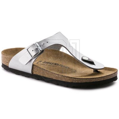 7. Birkenstock Gizeh Birko-Flor Damen Flip-Flops silber normal breit (0043851)