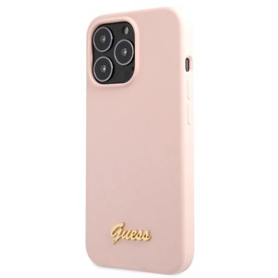 2. Guess GUHCP13XLSLMGLP iPhone 13 Pro Max 6,7" hellrosa/hellrosa Hardcase Silikon Script Gold Logo