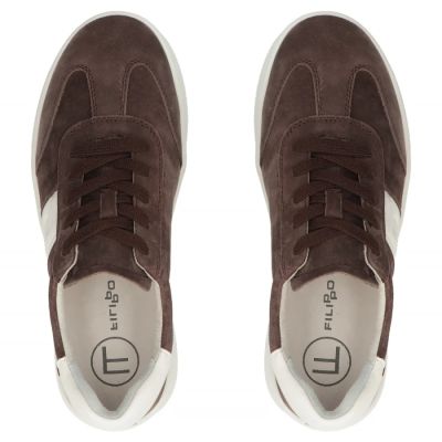 4. Damen-Sneaker aus Leder mit brauner Plateausohle, Modell Filippo DP7533