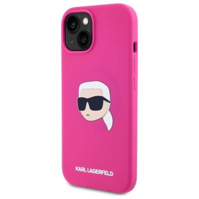 2. Karl Lagerfeld KLHMP15SSKHPPPLF iPhone 15 6,1" Fuchsia/Fuchsia Hardcase Silikon Karl Head Print MagSafe