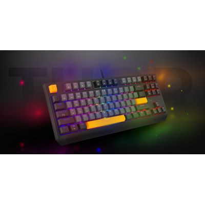 14. GENESIS Thor 230 TKL Gaming-Tastatur USB + RF Wireless + Bluetooth QWERTY Schwarz, Grau, Orange