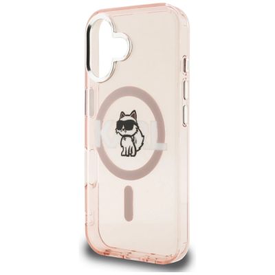 6. Karl Lagerfeld IML Choupette Sketch Logo MagSafe iPhone 16 Hülle - Pink