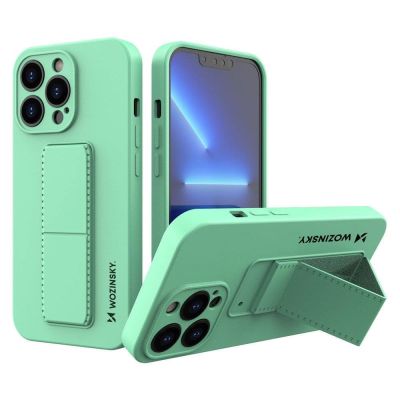 Wozinsky Kickstand Case iPhone 13 Pro Max Silikonhülle mit Ständer Mint