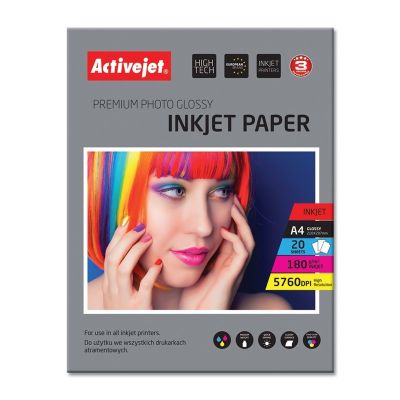 Activejet AP4-180G20 Glänzendes Fotopapier (A4; 20 Stück)