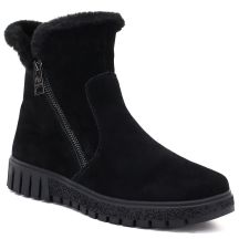 Gefütterte schwarze Damen-Lederstiefeletten Vinceza 133126