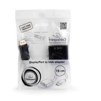 2. GEMBIRD A-DPM-VGAF-02 Adapter (DisplayPort M - D-Sub (VGA) F; 0,15 m; schwarz)