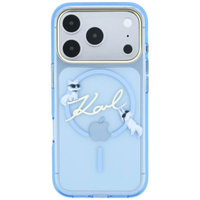 3. Karl Lagerfeld Script Logo MagSafe Hülle für iPhone 18 Pro / 17 Pro – hellblau