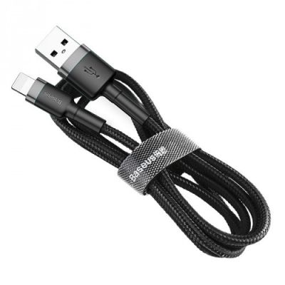 BASEUS Lightning USB-Kabel 2,4 A 1 m Grau-Schwarz