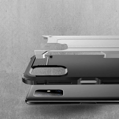 7. Hybrid Armor robuste TPU/PC Panzer Handyhülle Hard Case für Samsung Galaxy M51 blau