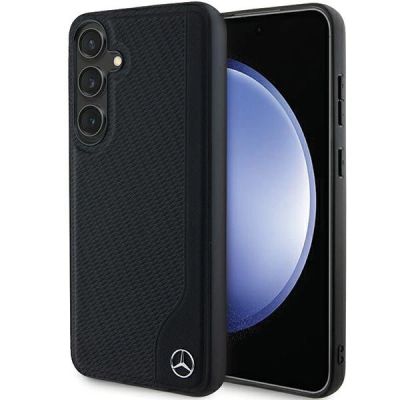 Mercedes Leather Debossed Line MagSafe-Hülle für Samsung Galaxy S24 – Schwarz