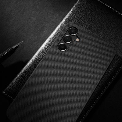 16. Strukturierte Hülle von Nillkin für Samsung Galaxy A14 5G / Galaxy A14, verstärkte Nylonhülle, Schwarz