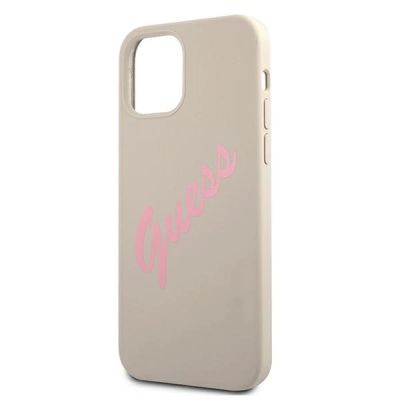 6. Guess GUHCP12MLSVSGP iPhone 12/12 Pro 6.1" grau rosa/grau rosa Hardcase Silikon Vintage