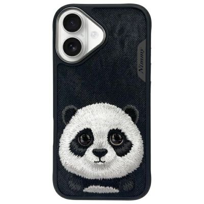 Nimmy Big Eyed Pet 2.0 Panda Hülle für iPhone 16 - Schwarz
