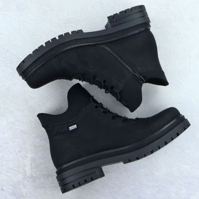 4. Damen-Lederboots im Worker-Stil mit Gummizug, Schwarz, Rieker Y3163-00